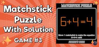 Phoenix's Trivia Matchstick Puzzle game 3 with solution