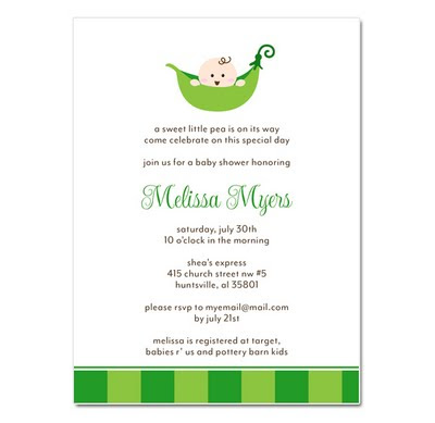  Peas Baby Shower Invitations on Belle Announces  New Pea In A Pod Baby Shower Invitations