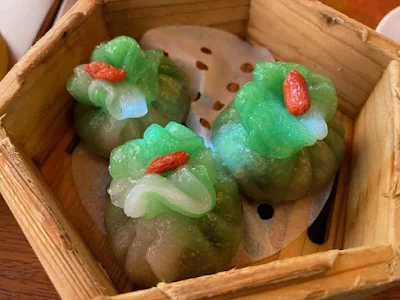 crystal jade vegetarian dim sum at Palette Tea House in San Francisco, California