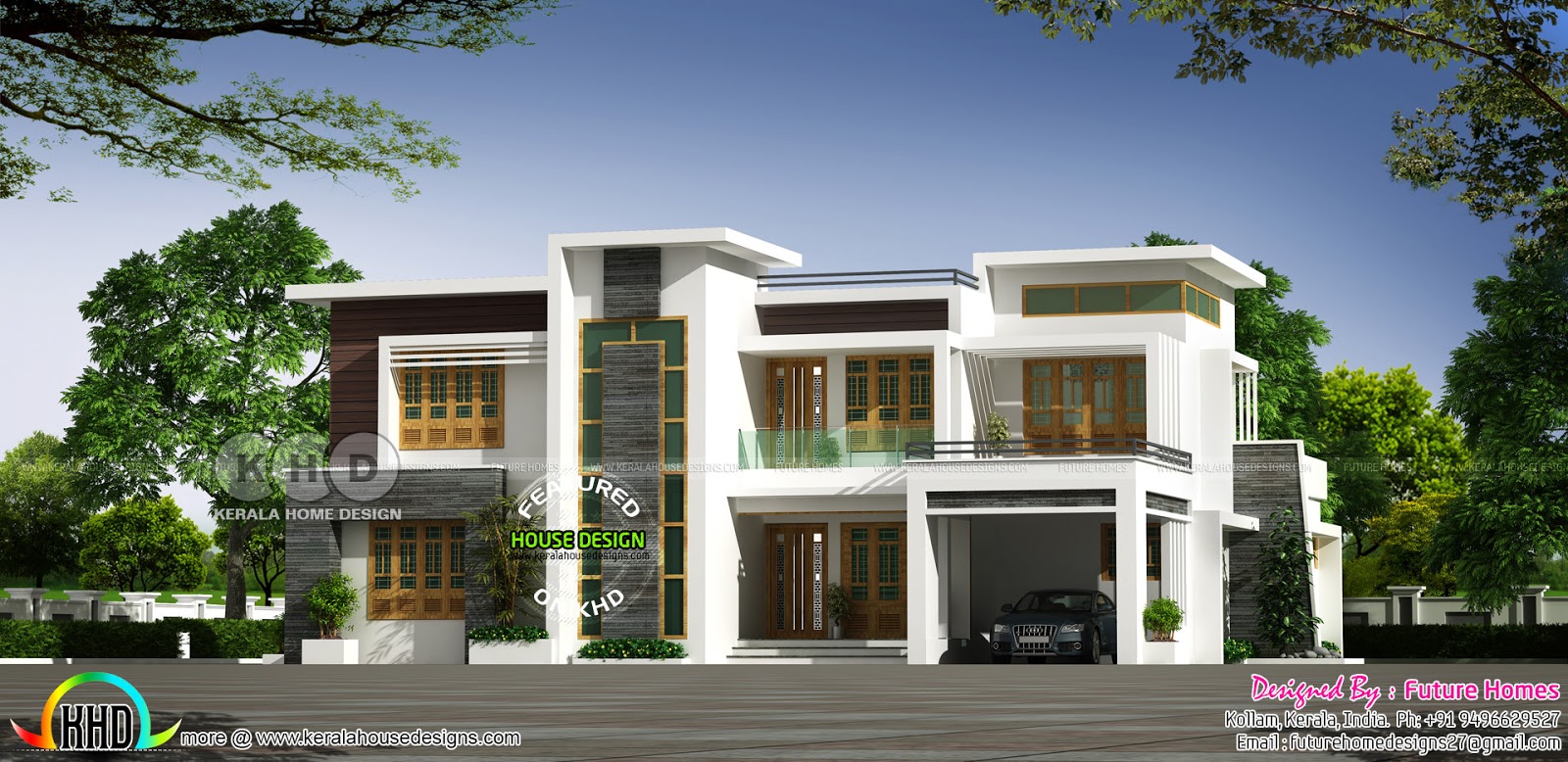 Contemporary residence box  type  2931 sq ft Kerala home  