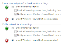 Non Aktifkan Windows Firewall