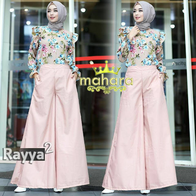 Rayya Setelan muslimah terdiri dari Blus dan kulot muslimah