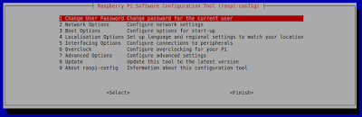 Raspi-config screen