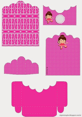 Ballet: Free Printable Candy Packages Support.