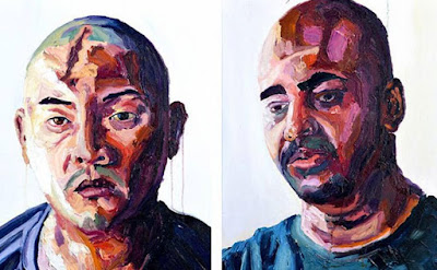 Paintings of Andrew Chan and Myuran Sukumaran, by M. Sukumaran