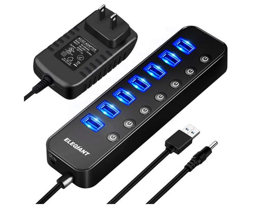 ELEGIANT 8 Port High Speed USB Hub