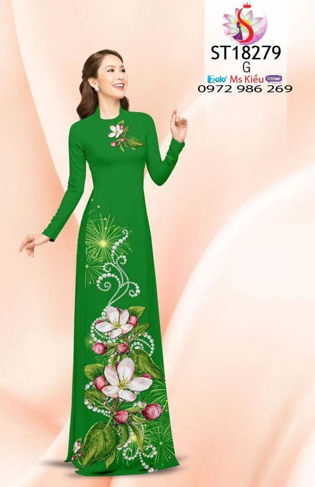 ÁO DÀI ĐẸP TRẺ TRUNG 2019 DESIGN ÁO DÀI HOA ĐÀO