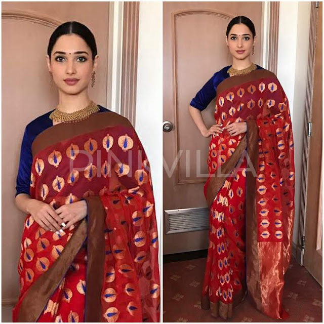 Tamannah Raw Mango Silk Saree