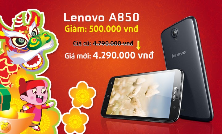 Smartphone Lenovo giảm giá mạnh dịp Tết âm lịch 2014