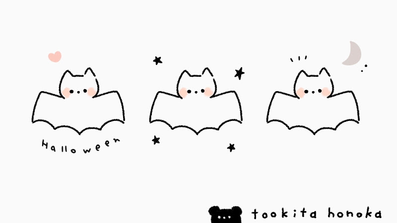 コウモリ 蝙蝠 の簡単かわいいイラスト 絵の描き方 ハロウィン 動物 ゆるい 手書き ボールペン 手帳用 遠北ほのかのイラストサイト