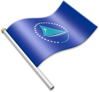 The Pacific Community flag on a flagpole clipart image