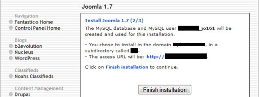 Install Joomla through cPanel