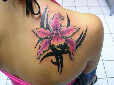 Tribal and Flower Perfect Tattoo for girls