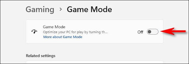 كيفية إيقاف تشغيل وضع Game Mode على نظام الويندوز 11