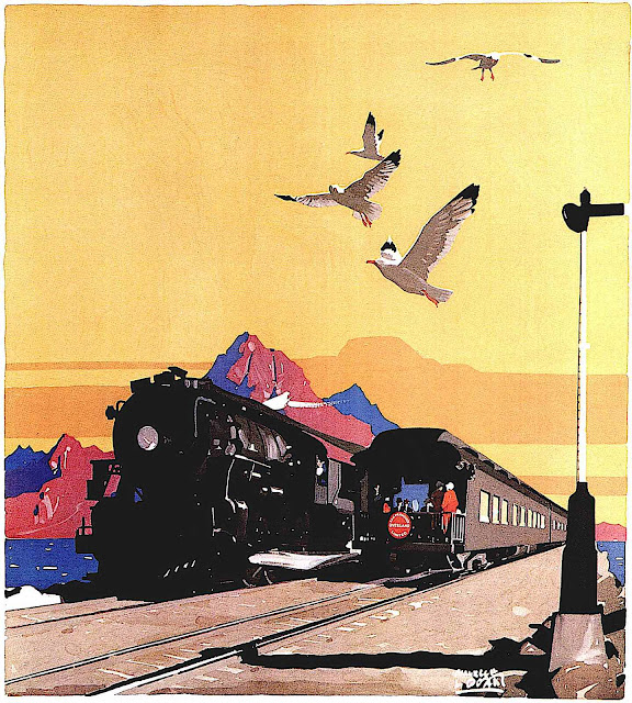 a Maurice Logan travel poster illustration