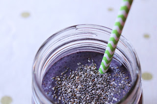 Blueberry Hemp Protein Smoothie organic vitamins healthy chia