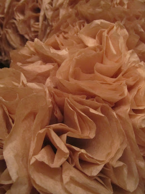 Coffee filter wreath close up 