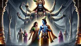 नरकासूर वध काल्पनिक चित्र