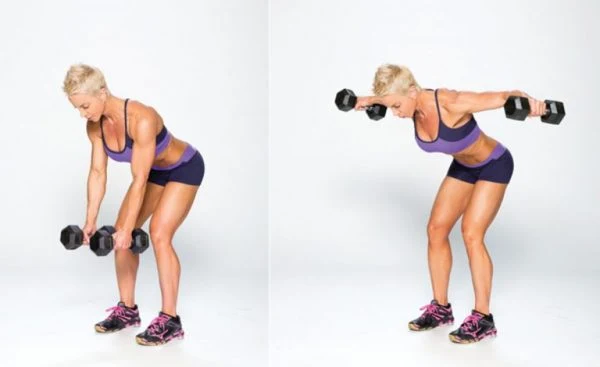 DUMBBELL BENT-OVER LATERAL REAR DELT RAISES