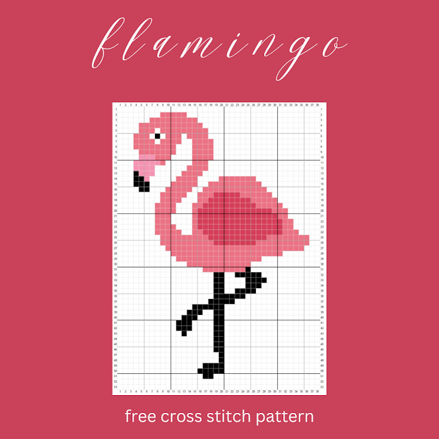 Flamingo - free cross stitch pattern