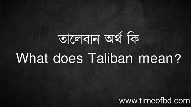 তালেবান অর্থ কি | What does Taliban mean?