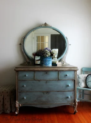 Vintage dresser painted with a Faded Grandeur finish.