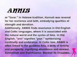 ▷ meaning of the name ANNIS