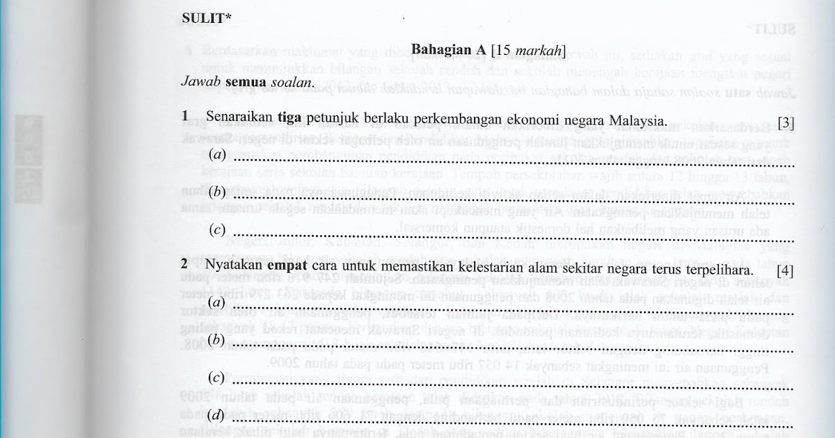 Soalan Ekonomi Stpm Penggal 2 2019 - Selangor x