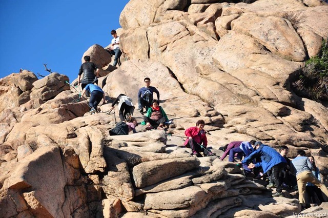 Climbing to the peak at site for the Gwongeumseong Fortress