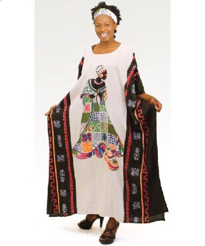 Royal African Lady Caftan with Matching Headwrap