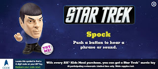 Burger King Star Trek Kids Meal Toy Promotion 2009 - Spock Figure