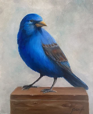 Blue Bird Landed painting Patt Baldino