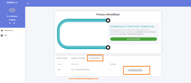 laman hasil akreditasi 
