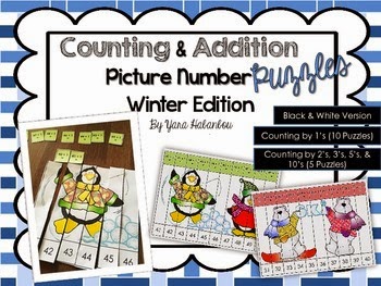 http://www.teacherspayteachers.com/Product/Counting-Addition-Picture-Number-Puzzles-Winter-Edition-1550672