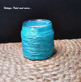 Vintage, Paint and more... DIY raffia wrapped votive jar