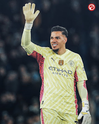 Manchester City's goalkeeper Ederson