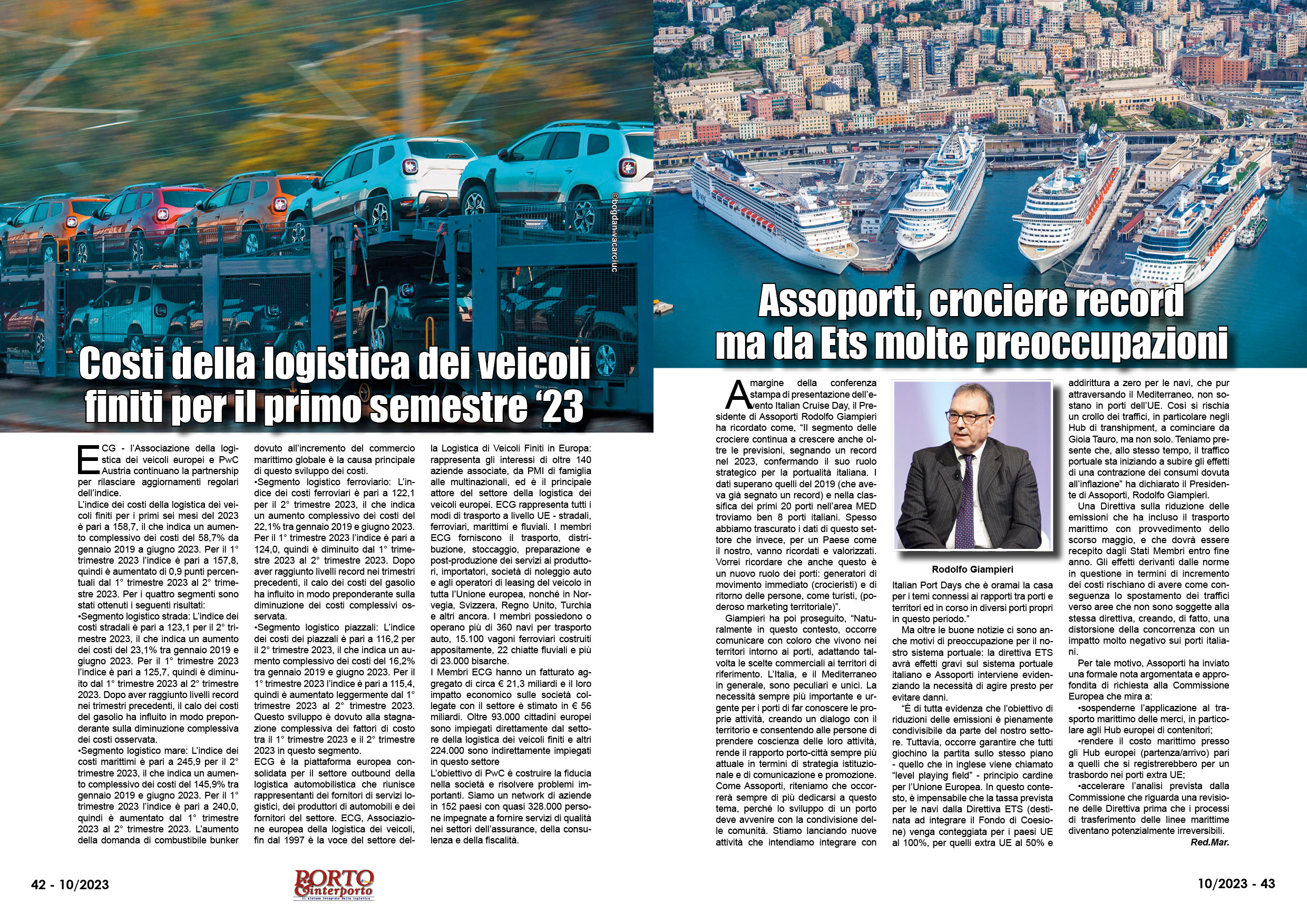 OTTOBRE 2023 PAG. 43 - Assoporti, crociere record ma da Ets molte preoccupazioni