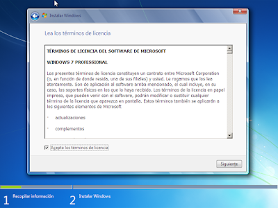 terminos y condiones windows 7