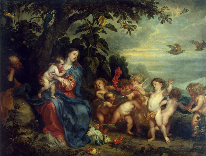 Rest on the Flight into Egypt by Anthony van Dyck - Christianity, Religious Paintings from Hermitage Museum