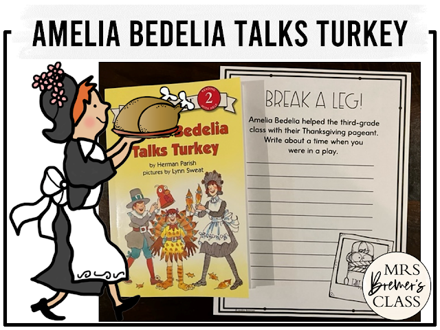 Amelia Bedelia Talks Turkey book activities unit with printables, literacy companion activities, reading worksheets for First Grade and Second Grade