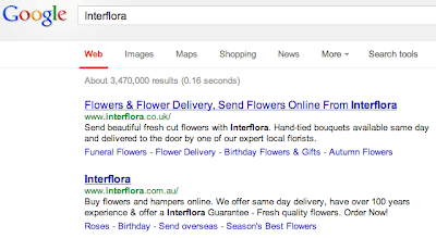 Interflora Come Back Google