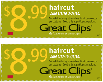 GREAT CLIPS: $8.99 Haircut!