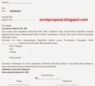 Contoh Surat Undangan Pengajian - Contoh Surat Untuk Lamaran