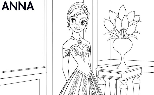 Frozen coloring page for kids 