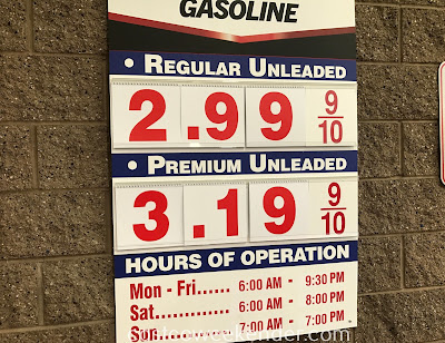 Costco gas for February 19, 2018 at Redwood City, CA