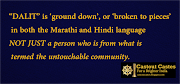 What does it mean by the Hindi word “Dalit”?