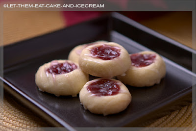 Raspberry Almond Thumbprint Cookies