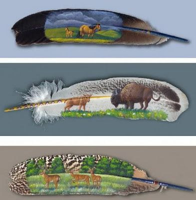 Foto Indahnya Lukisan Di Atas Bulu Burung [ www.BlogApaAja.com ]