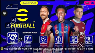 Download eFootball PES 2023 PPSSPP Update Transfer And New Thema Background Best Graphics HD