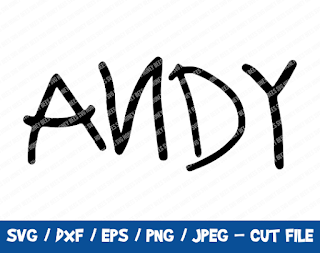 Andy SVG, Andy Font Cut File, Instant Download, Cricut Silhouette, Vinyl Cut File, Toy Story, Toy Story SVG, Disney SVG, Andy Woody Boot